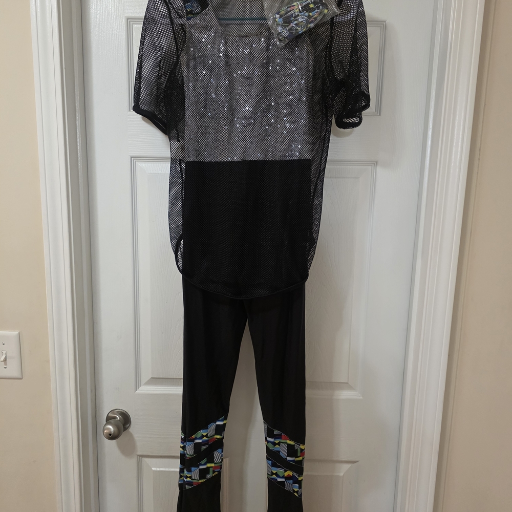 Black Mesh Top and Pants Costume